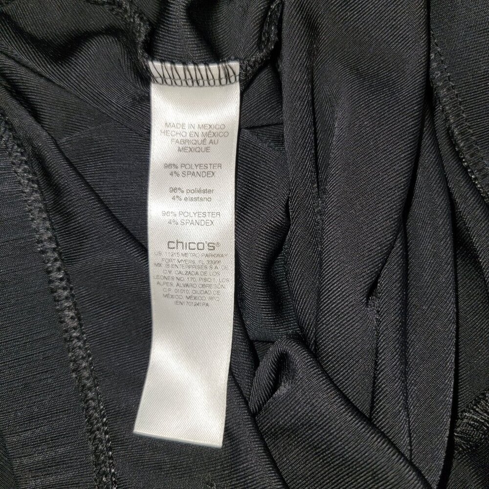 Chicos Womens Black Pull-On Travel Pants Size 3 Polyester & Spandex - Picture 4 of 5